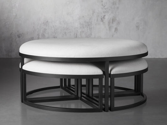 Palmer Upholstered Round Nesting Ottoman