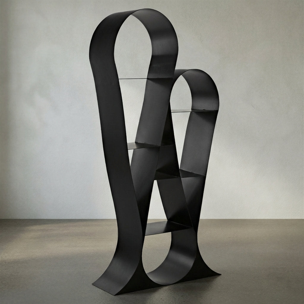 Noir Zaha Bookcase Black Metal