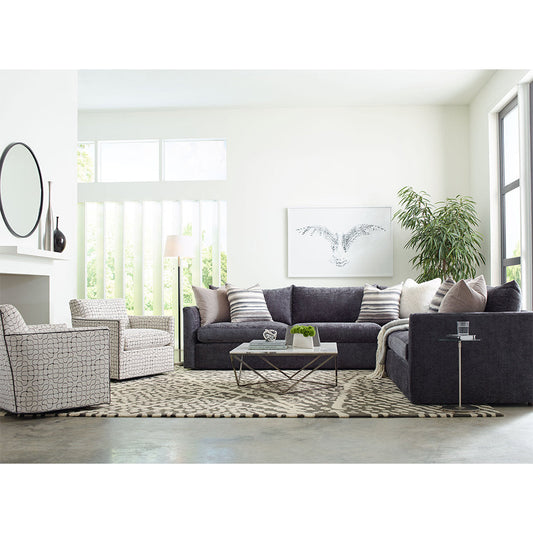 Massoud Furniture Zane Monsieur Charcoal Sofa