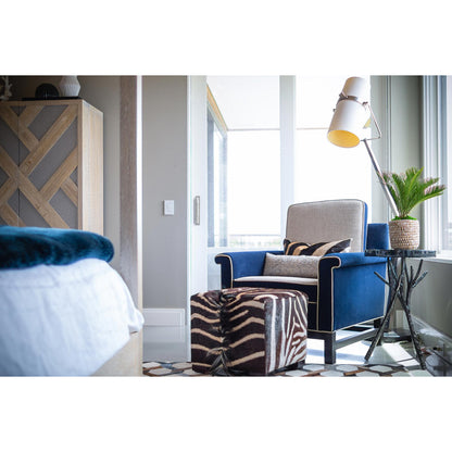 Zebra Hide Cube Ottoman