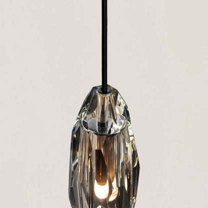 Brass Crystal Polygonal Pendant