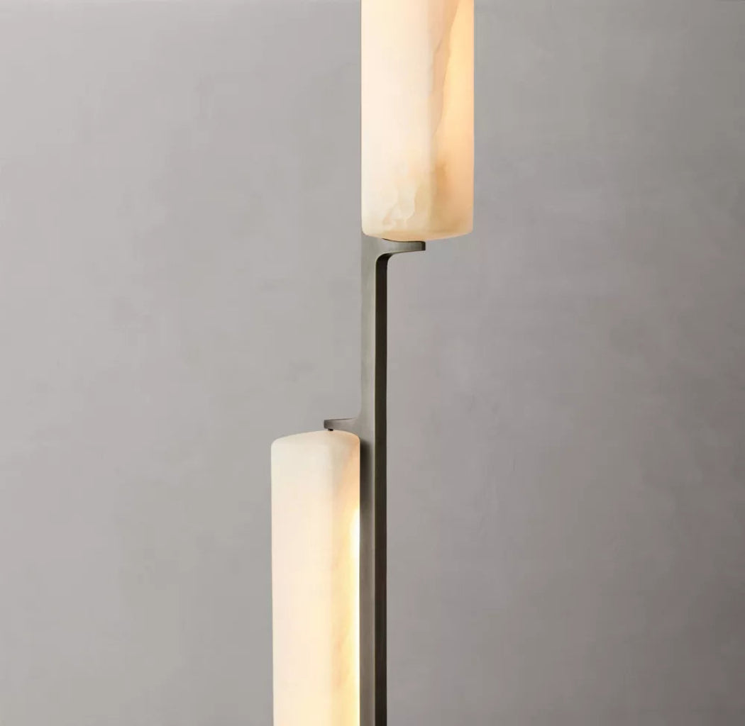 Audubon Modern Short Alabaster Linear Chandelier 54"