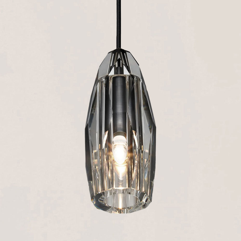Brass Crystal Polygonal Pendant