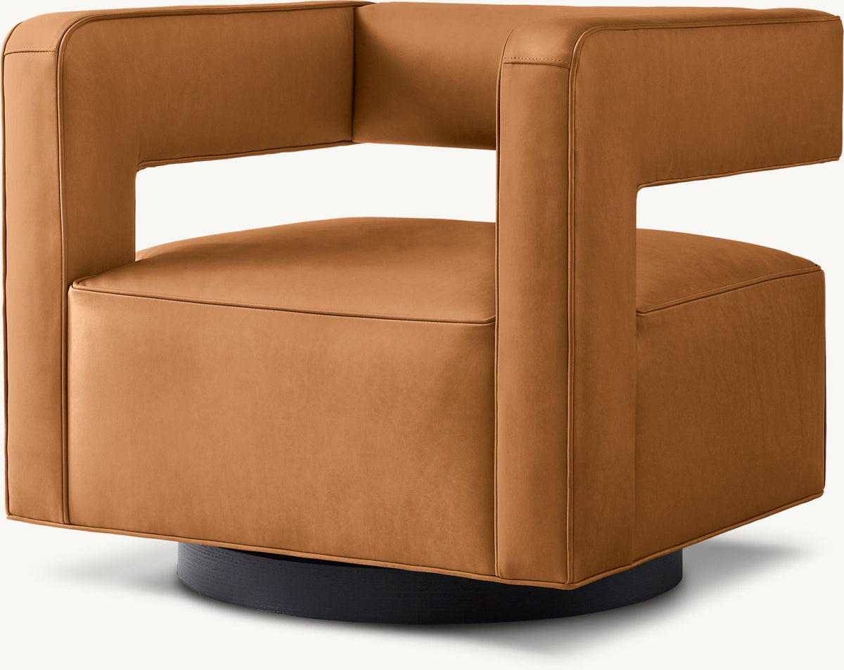 Drew Leather Swivel Chair