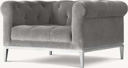 Italia Chesterfield Chair with Tufted Cushion - Metal Base