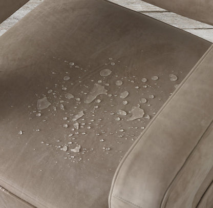 Italia Slope Arm Leather Chair - Oak Base