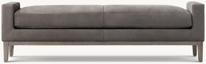 Italia Leather Bench - Oak Base