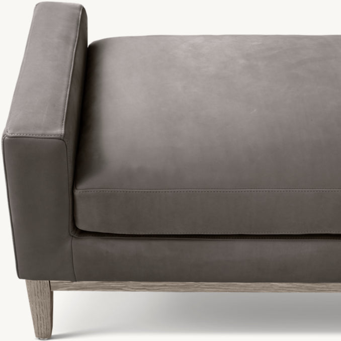 Italia Leather Bench - Oak Base