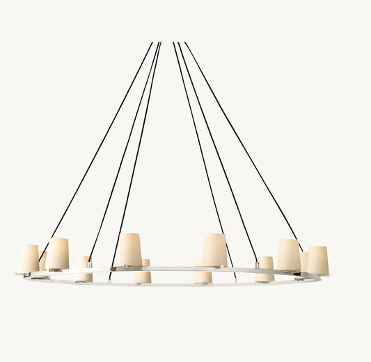 Pauillac Fabric Shade Round Chandelier 60"