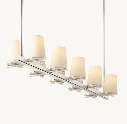 Pauillac Fabric Shade Linear Chandelier 60"