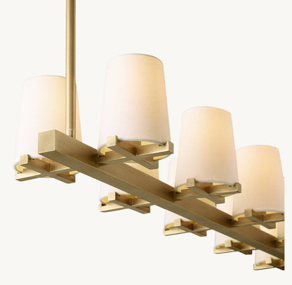 Pauillac Fabric Shade Linear Chandelier 49"