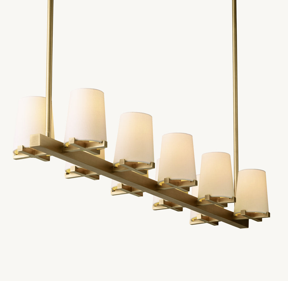 Pauillac Fabric Shade Linear Chandelier 60"