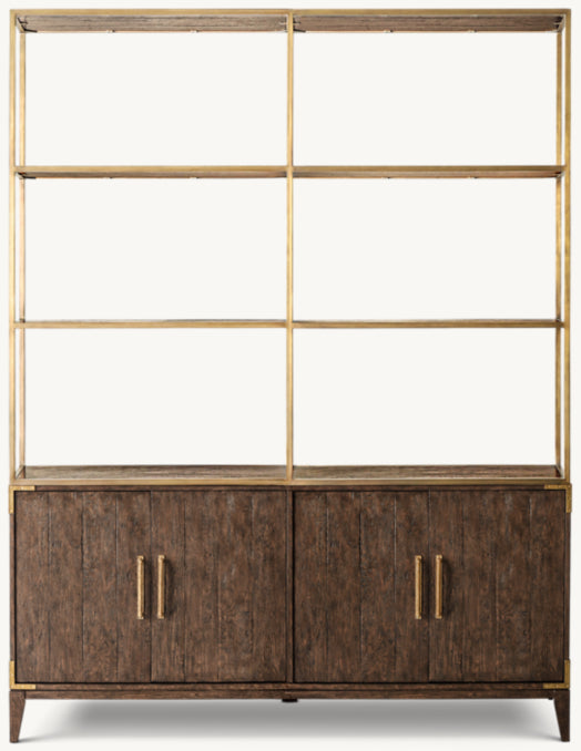 Cayden Campaign 4-Door Open Sideboard & Hutch