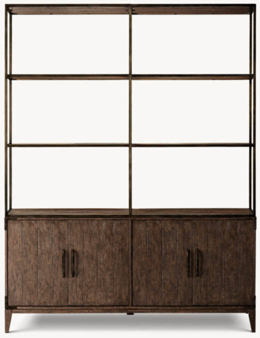 Cayden Campaign 4-Door Open Sideboard & Hutch