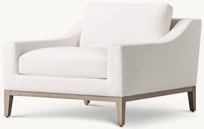 Italia Slope Arm Chair - Oak Base