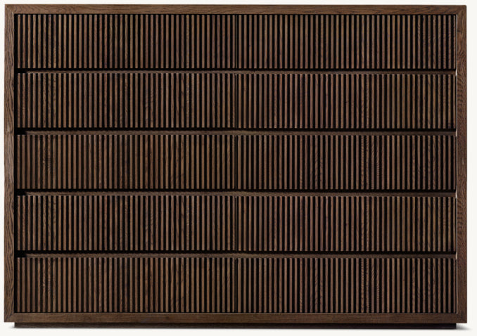 Reclaimed Oak Reeded 12-Drawer Dresser
