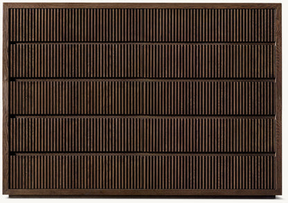 Reclaimed Oak Reeded 12-Drawer Dresser