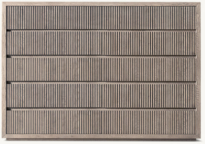 Reclaimed Oak Reeded 12-Drawer Dresser