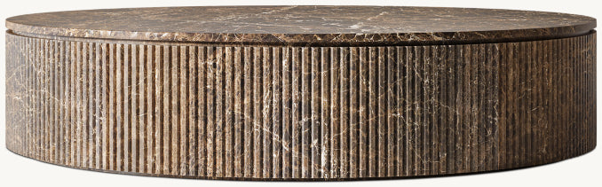 Byron Reeded Stone Round Coffee Table