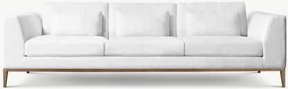 Italia Taper Arm 3-Cushion Sofa - Metal Base