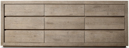 Drifted Reclaimed Oak 9-Drawer Dresser